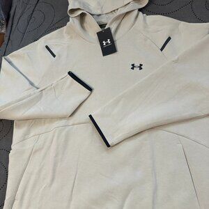 UNDER ARMOUR UNSTOPPABLE #110 BEIGE + BLACK HOODIE SIZE XL OR L MEN $100.00